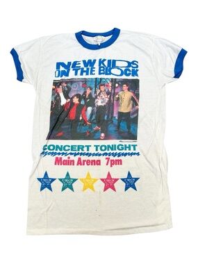 🔥🔥 Vintage 1990 New Kids on the Block NKOTB Rock Nites Graphic Sleepshirt Tee